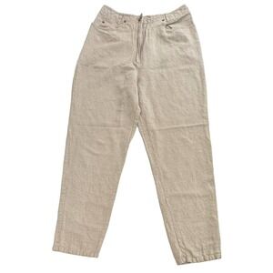 J Jill Linen Blend High Rise Tapered Pants Size 6 (28x29) Beige Minimalist Beach